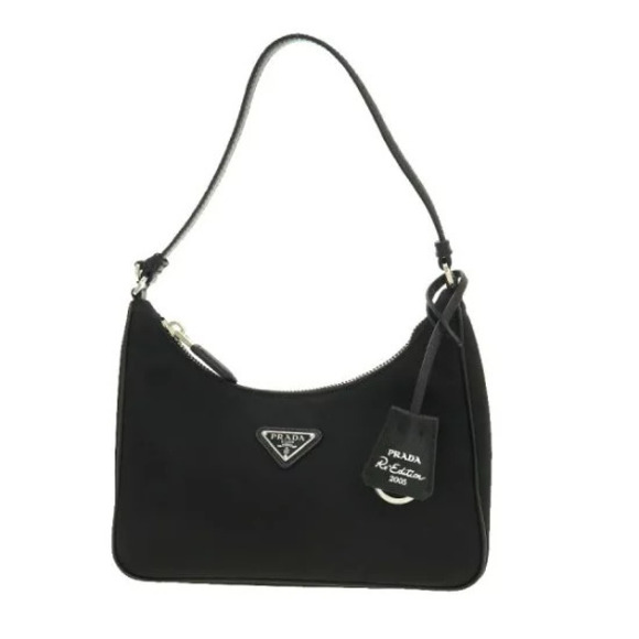 Prada Handbags - Prada 2005 Bag iconic enameled triangle logo Black